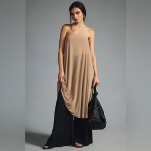 Dolan Anthropologie Tan Sheer Mesh Tube Top strapless long